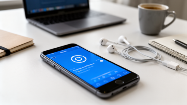 Smartphone affichant une application de réseau social bloquée, illustrant un problème Facebook qui s’arrête systématiquement